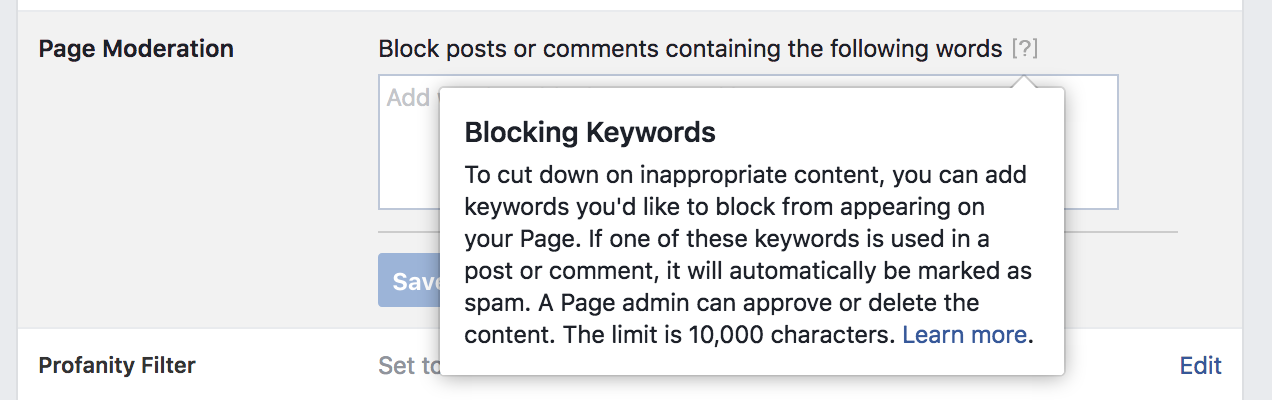 Facebook Blocklist Define