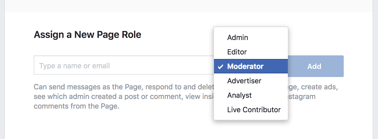 Facebook Page Admin Role