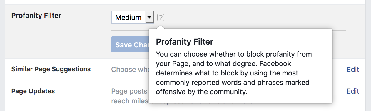 Facebook Profanity Filter